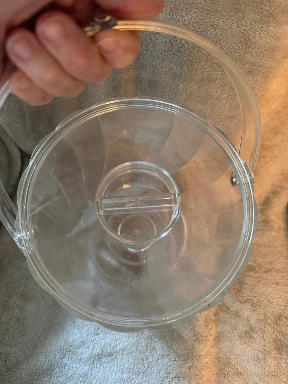Clear Acrylic Ice Bucket with Handle and Tongs